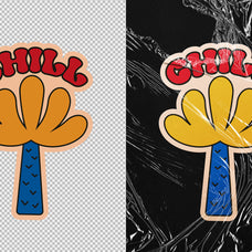 Wrinkled Plastic Stickers Mockup