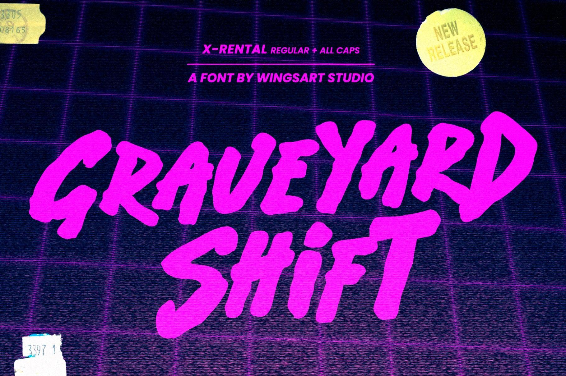 X-Rental - 1980s Retro Horror Font