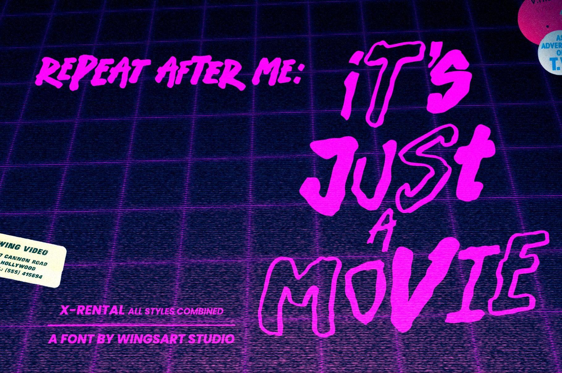 X-Rental - 1980s Retro Horror Font