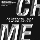 X1 Chrome Text Layer Style