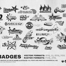 Y2K 240 Shapes Badges Graphic Styles