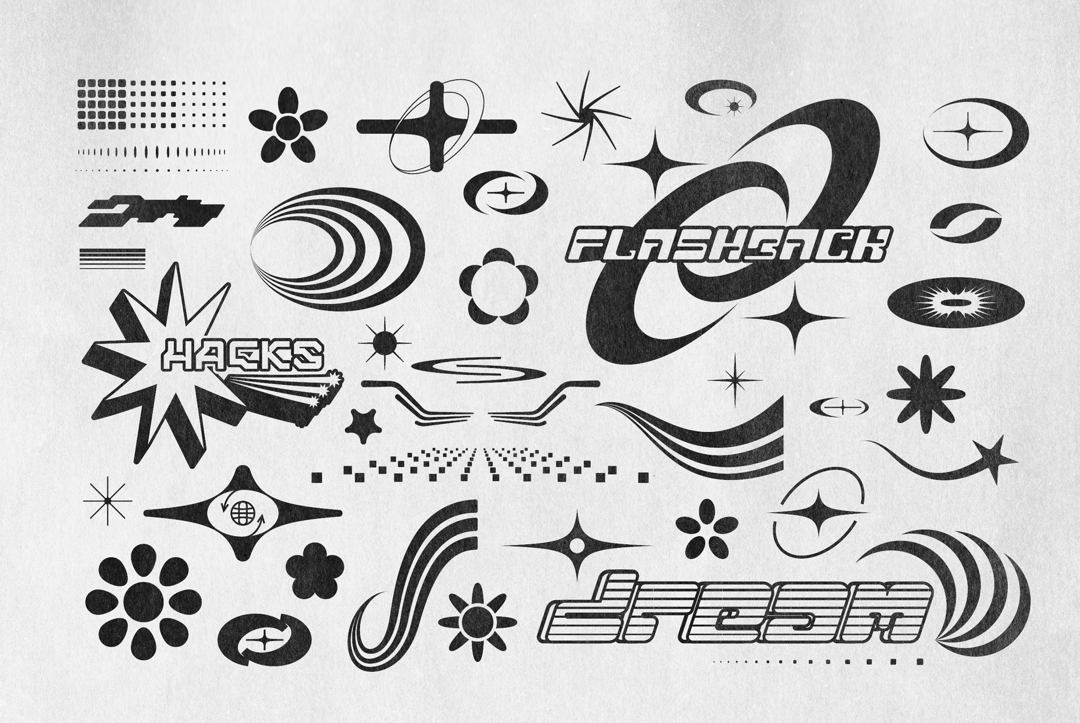 Y2K 240 Shapes Badges Graphic Styles