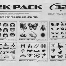 Y2K 327 Characters Halftones Shapes