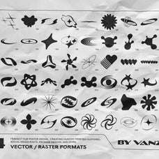 Y2K 327 Characters Halftones Shapes