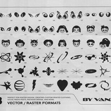 Y2K 327 Characters Halftones Shapes