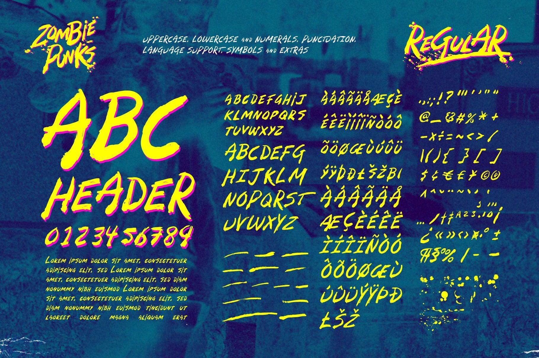 Zombie Punks: Retro 80s Horror Font