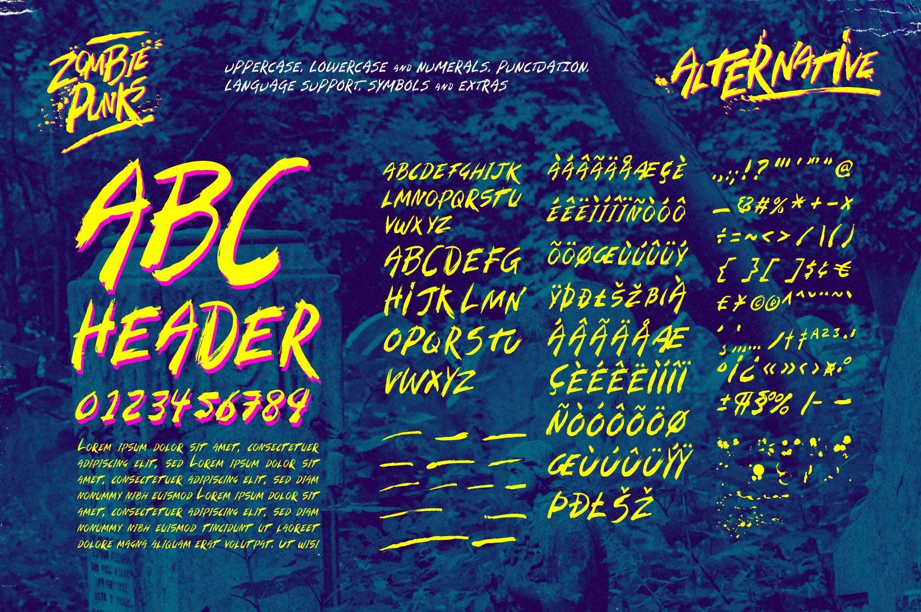 Zombie Punks: Retro 80s Horror Font